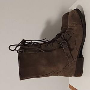 Aldo Dark Brown Suede Combat Boots